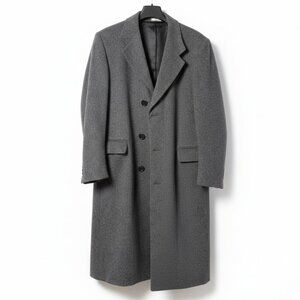 Vintage WM H. Leishman Men's Classic Gray Virgin Wool Trench Coat Size 40 R